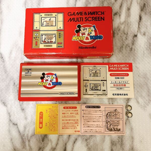 任天堂 ゲーム&ウォッチ ミッキー&ドナルド箱 説明書付きゲームウォッチ レトロゲームディズニー DONALD MICKEY Nintendo GAME WATCH