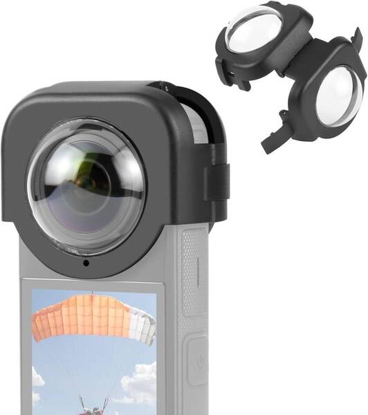 【送料無料】PULUZ Insta360 x4用光学ガラス製レンズカバー/レンズガード /レンズキャップ 傷・指紋・埃防止