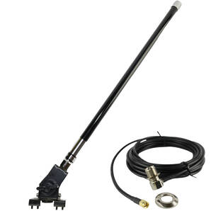 144/430MHz帯 55cmデュアルアンテナ(黒) 2軸可動式ハッチバック/トランクアンテナ基台 RG58(3D-2V相当)同軸ケーブル5m MJL-SMA接栓付