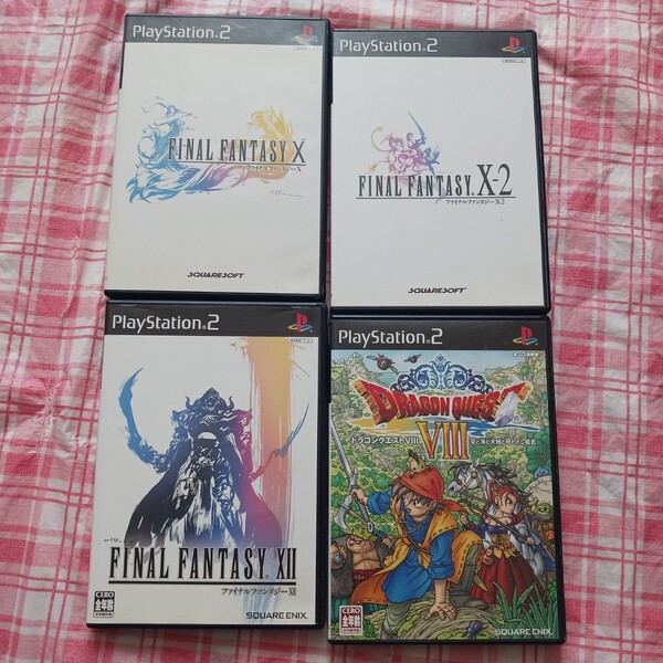 PS2 FINAL FANTASY ファイナルファンタジー X X-2 XII ドラゴンクエストⅧ 4本セット プレステ2 FF プレイステーション2 FF-X FF-X-2 005