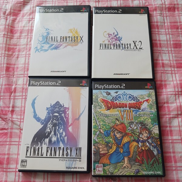 PS2 FINAL FANTASY ファイナルファンタジー X X-2 XII ドラゴンクエストⅧ 4本セット プレステ2 FF プレイステーション2 FF-X FF-X-2 009