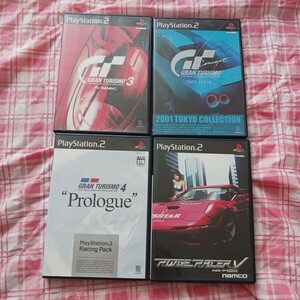 PS2 グランツーリスモ 3 4 Prologue 2001 TOKYO COLLECTION リッジレーサーV レースゲーム RIDGE RACER GRAN TURISMO 4本セット プレステ2