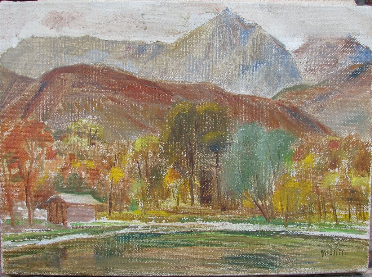 Amazon｜川合修二 常念岳1 SM号 油彩画 油絵 風景画 山岳 自然