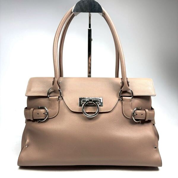 Salvatore Ferragamoサルヴァトーレフェラガモ ハンドバッグ ガンチーニ レザー レディース ブラウン 鞄 かばん