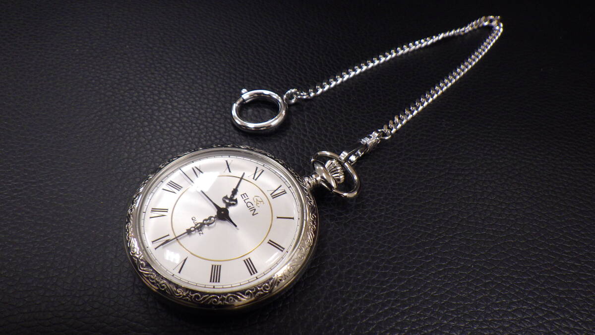 ELGIN クォーツ懐中時計 シルバー925
