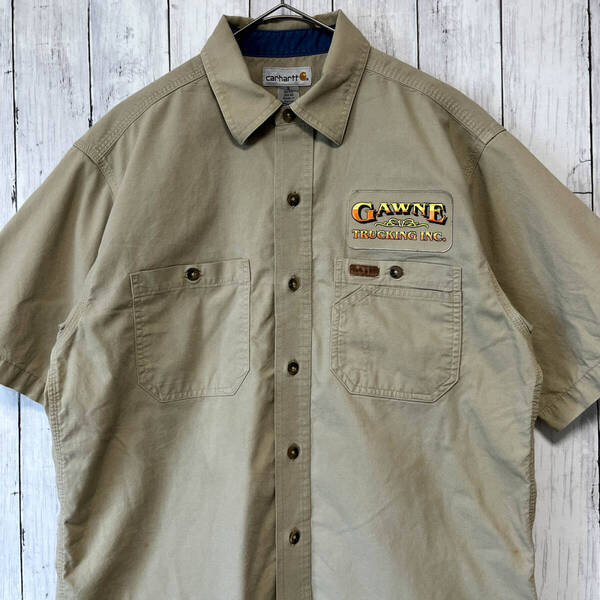 カーハート Carhartt 半袖シャツ ワークシャツ メンズ コットン60% ポリエステル40% Mサイズ 5-748