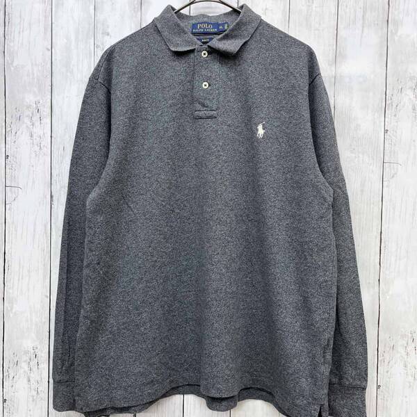 ラルフローレン Ralph Lauren 長袖ポロシャツ メンズ ワンポイント SLIM FIT コットン100% XLサイズ 6-376