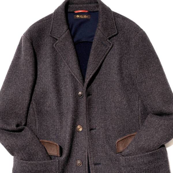 これ以上なし!!頂点のカシミヤ×羊革ラムレザー◎「Loro Piana/ロロピアーナ」肉厚ダブルフェイス仕立て ジャケット ブルゾン コート 50 XL