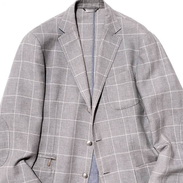 圧巻の軽さと上質な着心地◎「エルメネジルドゼニア/Zegna」製品後染め 春夏リネン素材◎メタル釦 ブレザー テーラードジャケット 50 XL