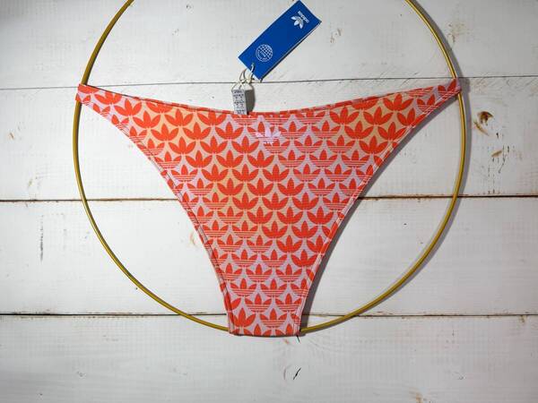 【即決】adidas アディダス 女性用 ビーチバレー ビキニ ショーツ 水着 ブルマ Orange柄 海外XL