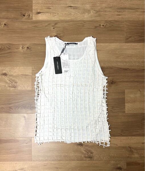 価格交渉可 新品タグ付き DOLCE&GABBANA ランウェイ登場 メッシュ レイヤード タンクトップ サイズ46(サイズ44・サイズ48の方も着用可)