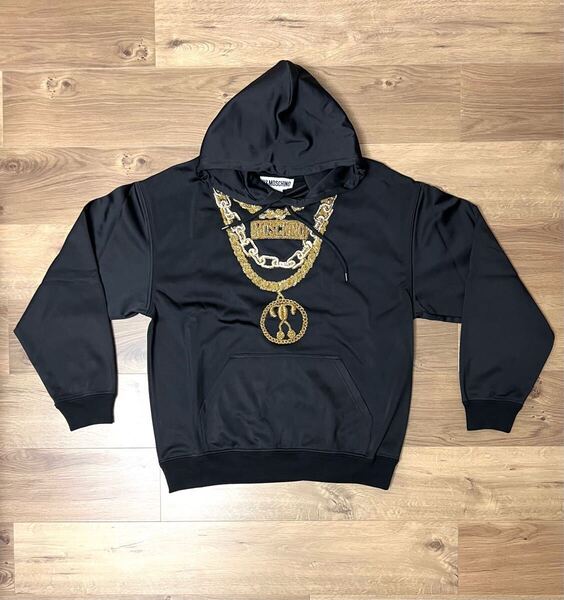 価格交渉可 未使用 H&M MOSCHINO コラボモデル フーディー パーカー ブラック×ゴールド
