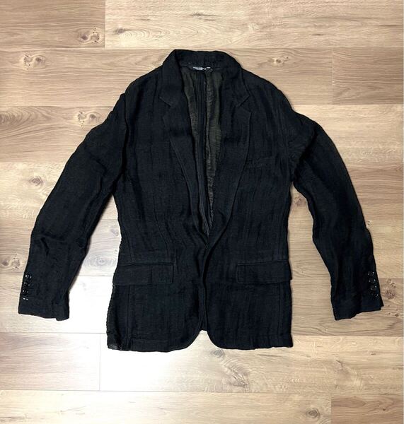 価格交渉可 極美品 DOLCE&GABBANA リネン ジャケット ブラック サイズ46(サイズ44・48の方も着用可)