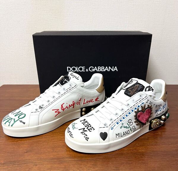 価格交渉可 カタログ掲載モデル 新品 箱・袋付き DOLCE&GABBANA 豪華装飾付き スニーカー サイズ42.5 (サイズ41.5〜43.5までの方着用可)