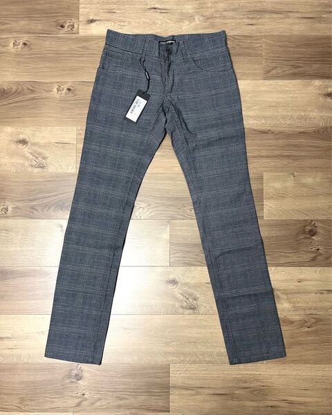 価格交渉可 新品タグ付き DOLCE&GABBANA ロゴチケット付き グレンチェック柄 コットン パンツ ① サイズ44 (サイズ46の方も着用可)