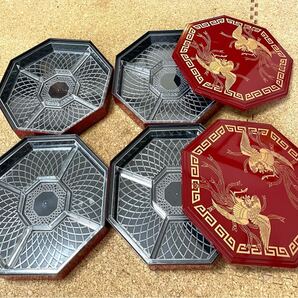 A★中古★中華 お弁当箱 2個セット 仕切り取り外し可 重箱 オードブル 皿 ホームパーティー おせち 大人数用 プラスチック 中華料理