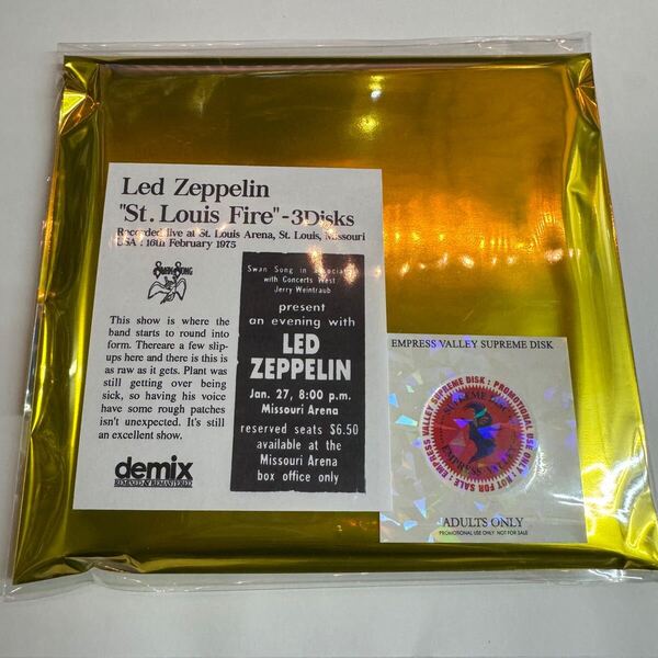 LED ZEPPELIN / ST. LOUIS FIRE「セントルイス炎上」(3CD) 脅威のデミックス!1975年2月16日のセントルイス公演がスーパー超高音質で!