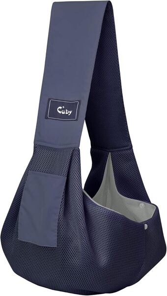 Cuby ペットスリング 犬 抱っこ紐 犬猫兼用スリングキャリア ペットバッグ小型犬 飛び出し防止 夏用 小型犬 通気性メッシュ(青) 0612