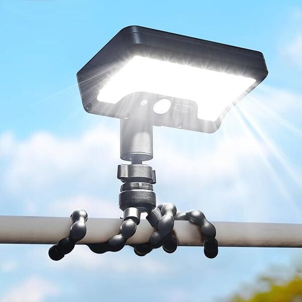 LIFENGSOLER 92LED ソーラーライト 屋外 IP65防水 フレキシブル三脚付 & 360度調整ランプ USB充電可 センサーライト 屋外(1個) 0610