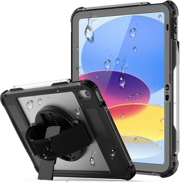 iPad 11世代 ケース A16 (11インチ、2025)、 iPad 第10世代 ケース (10.9インチ、2022) IP68規格 完全防水 防塵 耐衝撃 ペン収納 0610