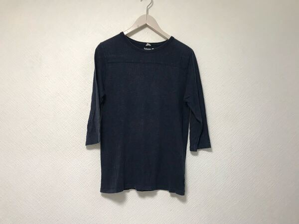 本物ゴーヘンプGohempコットンヘンプ7分丈長袖ロンTシャツメンズサーフアメカジミリタリーストリートスケーターワーク紺ネイビーM
