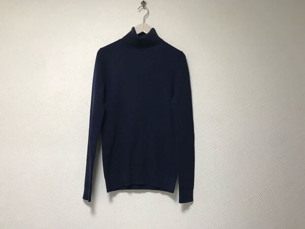 本物チルコロ1901CIRCOLO1901コットンウールタートルネックネックニット長袖セーターメンズビジネススーツゴルフ紺ネイビーSイタリア製