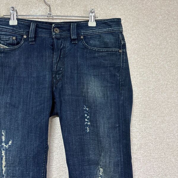 【ダメージ加工】 DIESEL VIKER ディーゼル デニムパンツ ジーンズ ジーパン W28L30 8分丈 メンズMサイズ相当