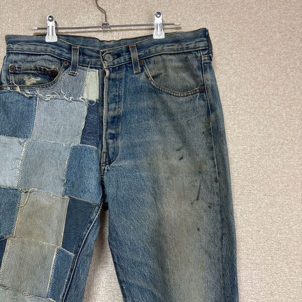 【リメイク加工 ダメージ加工】 80s USA製 levi's リーバイス 501刻印524 W32L32 ビンテージ デニム メンズMサイズ相当