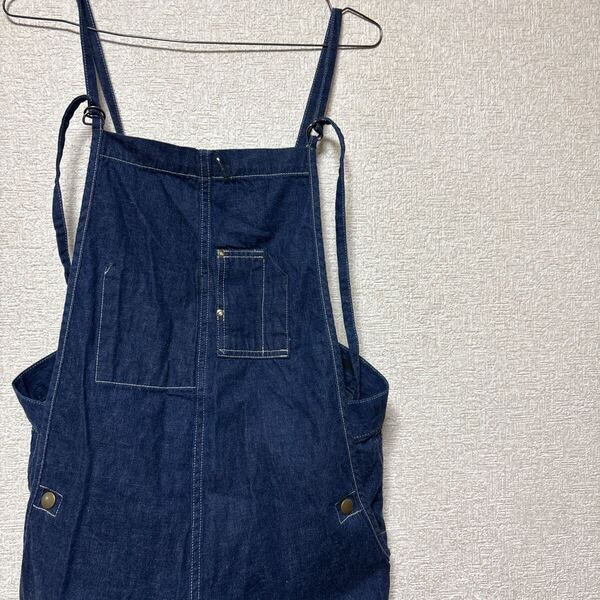 美品 【岡山デニムブランド】 Johnbull ジョンブル ライトオンスデニムサロペット レディース サイズL 濃紺 61-0291 AP233