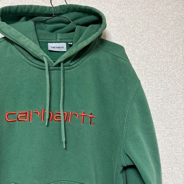 【状態◎】 ビッグシルエット Carhartt WIP カーハート 肉厚 プルオーバーパーカー グリーン メンズMサイズ