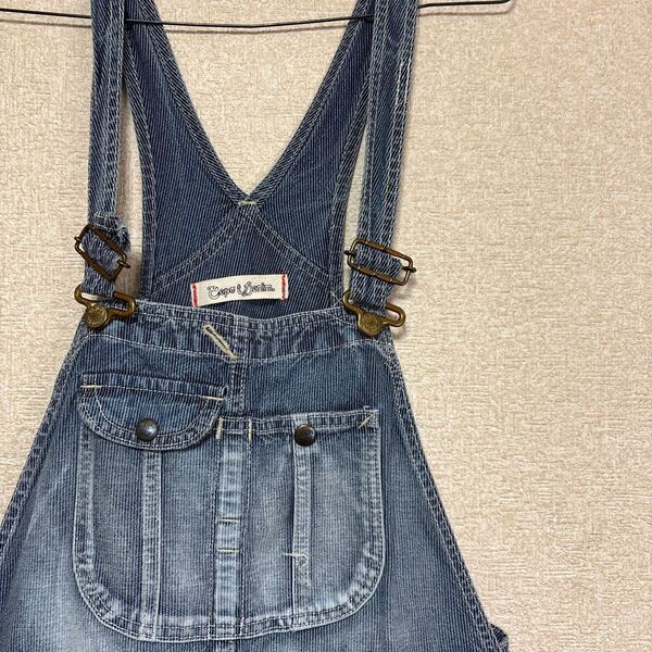 【アメカジ】 【cepo Denim】 セポ ヒッコリー柄 オーバーオール CCE-150 レディースMサイズ