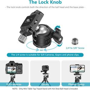 人気 コンパクト卓上ミニ三脚 360°薄型ボールヘッド付き 1/4型Arcaタイ