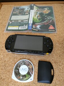 【動作確認済】PSP 1000 ピアノブラック モンスターハンターポータブル2ndG付