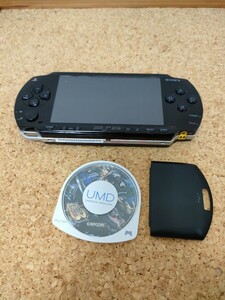 【ジャンク品、動作確認済】PSP 1000 ピアノブラック モンスターハンターポータブル3rd付 175