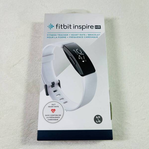 未使用 FITBIT フィットビット スマートウォッチ FB413BKWT-FRCJK フィットネストラッカー L/Sサイズ Inspire HR ホワイト/ブラック