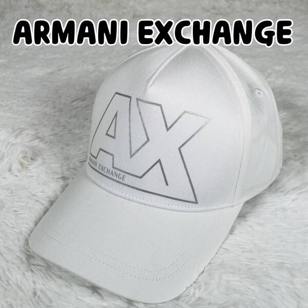 新品未使用 Armani Exchange アルマーニエクスチェンジ AX ロゴ スナップバック キャップ 帽子 ホワイト 954202 1A101 00010