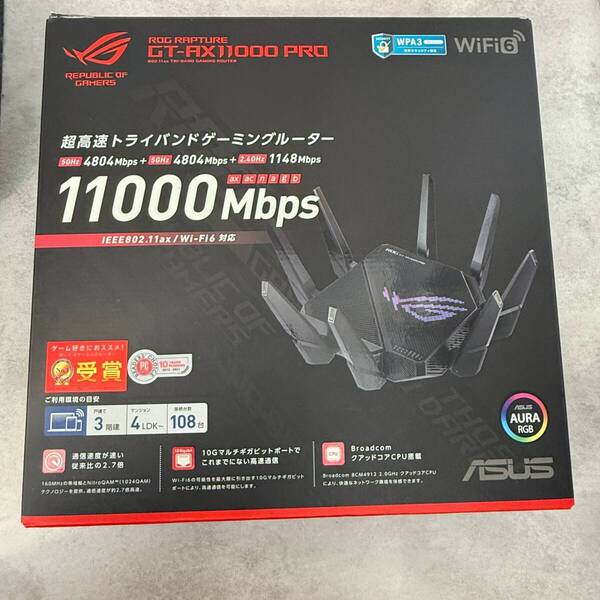 【 ほぼ新品 】ASUS WiFi6 ROG Rapture GT-AX11000 PRO ゲーミングwifiルーター : エースース ワイファイルーター 無線LAN