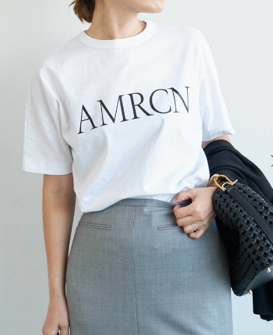 Deuxieme Classe【AMERICANA/アメリカーナ】AMRCN Tシャツ 白