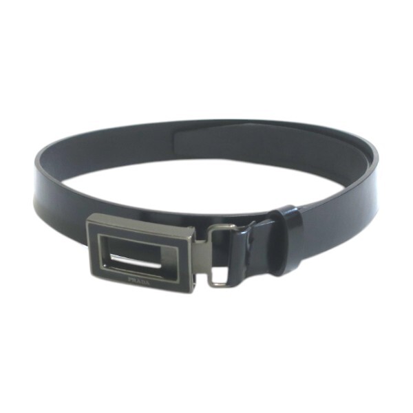 中古・古着通販】PRADA (プラダ) バックルレザーベルト ブラック