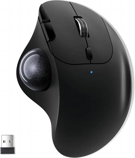 Ewin トラックボールマウス Bluetooth&2.4GHz両対応 3台同時接続 ワイヤレス マウス 親指 静音タイプ 【管理番号:A248】