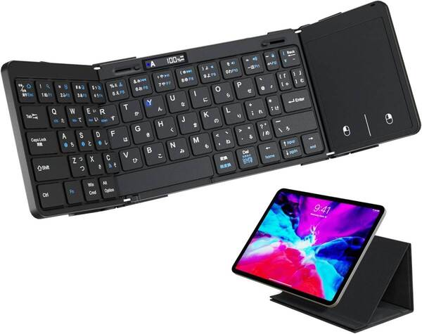 Ewin キーボード bluetooth 折り畳み ワイヤレス 日本語配列 3台デバイス切替接続可能 iOS/Windows/Android/Mac/Googleなど対応 A141