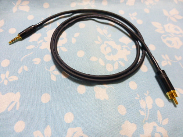 3.5mm4極 Fiio → RCA (オス) 同軸 デジタル ケーブル MOGAMI 2964 200cm 長め Hugo 等に X3 2nd gen X5 2nd gen X7 ( Hiby 延長 変更可能)