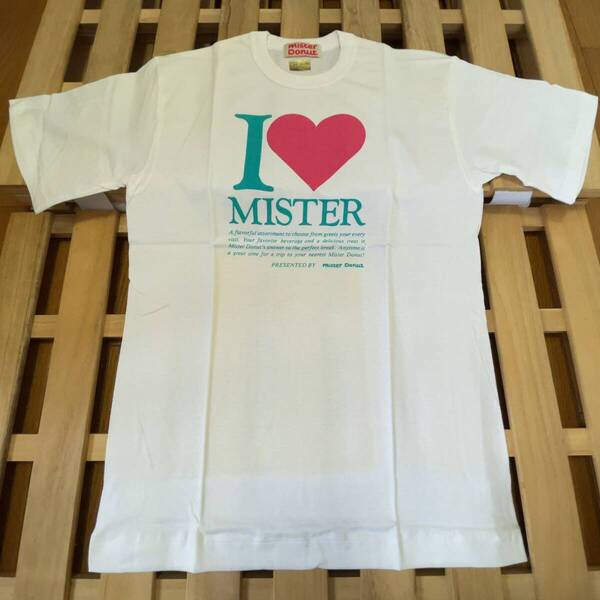 送料無料 希少 ミスタードーナツ 限定 半袖 Tシャツ M 男女兼用 ホワイト ユニセックス 90年代 ミスド グッズ レトロ ビンテージ 貴重 レア