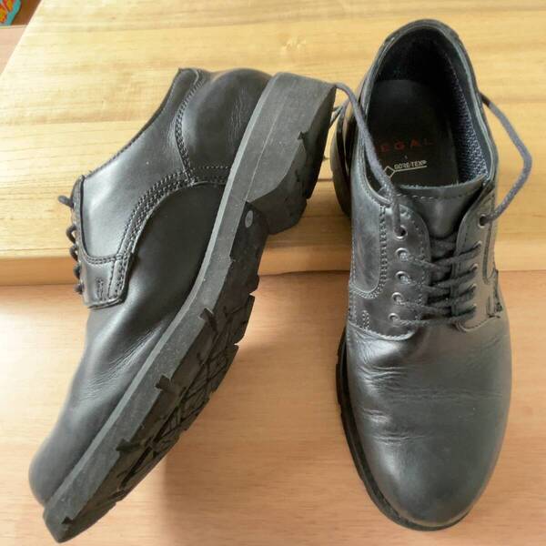 送料無料 REGAL リーガル GORE-TEX ゴアテックス 防水 ビジネス シューズ 24.5cm 幅広 ブラック 黒 牛革 レザー 撥水 スニーカー 革靴