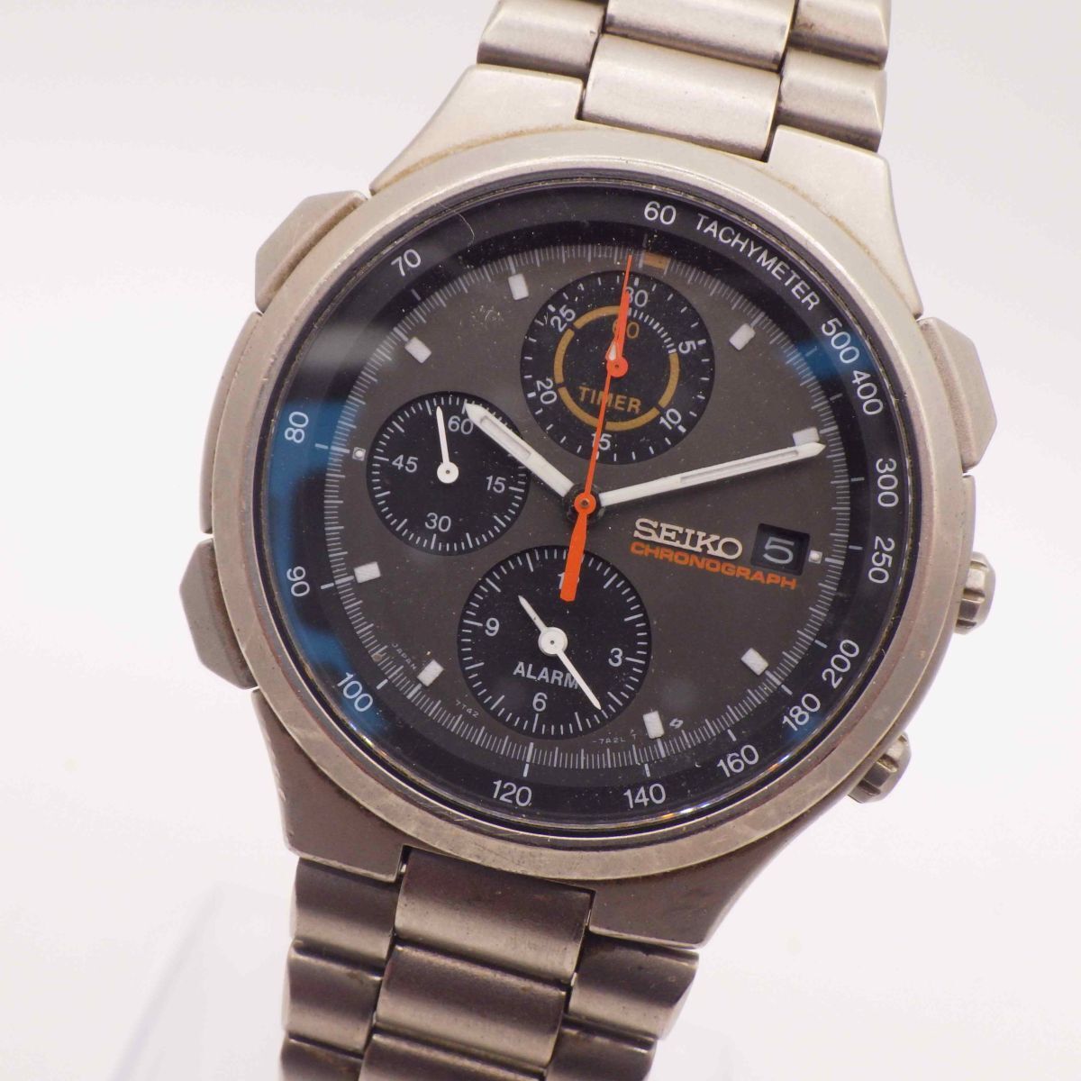 SEIKO セイコー スピードマスター 7T42-7A10 チタニウム 稼働中 Yahoo!オークション -「7t42-7a10」の落札相場・落札価格