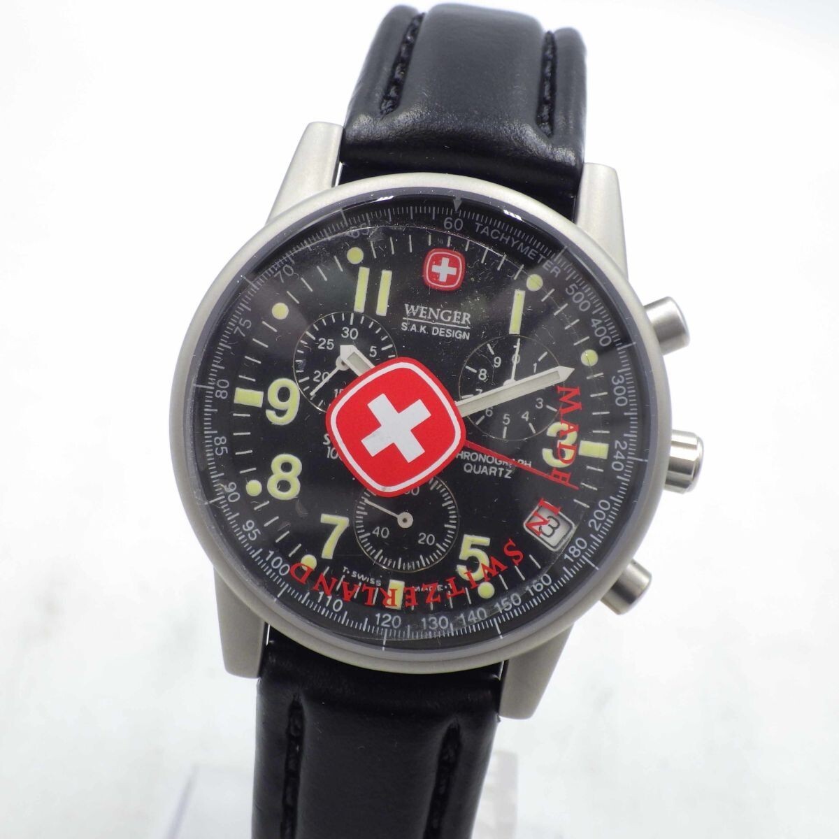 【美品】WENGER クロノグラフ 腕時計 箱付 クロノグラフ レザー Yahoo!オークション -「ウェンガー時計クロノグラフ」の落札相場