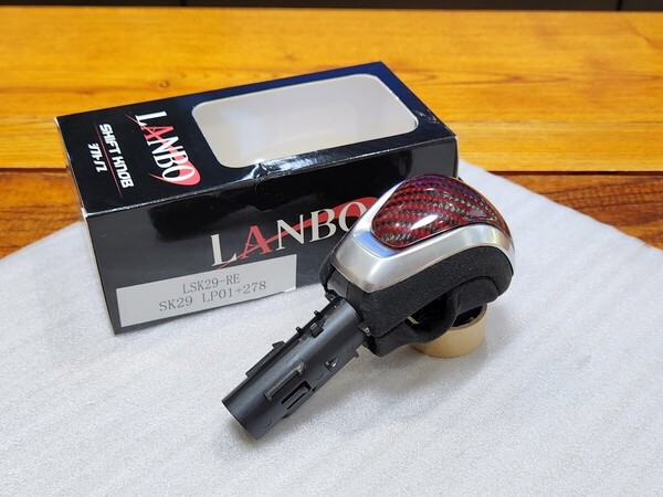 LANBO│シフトノブ レッドカーボン/アルカンターラ│JB64W JB74W ジムニー/シエラ│AT車