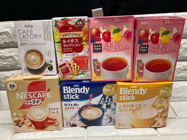 ブレンディカフェオレ ネスカフェふわラテ ルイボスティー フルーツティー 合計150本セット yu061