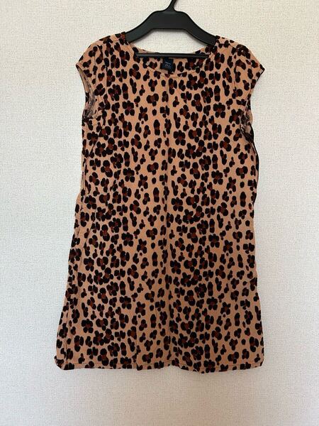 Gap ギャップ GAP gap ワンピース カットソー ノースリーブ ヒョウ柄 豹柄 Gapkids 160cm gapxs 総柄 ノースリーブワンピース