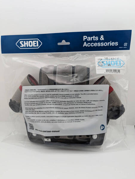 5)新品 未使用 SHOEI ショウエイ TYPE-J センターパッド M5 / 4512048442811 J-FORCE IV J-FORCE4 適合